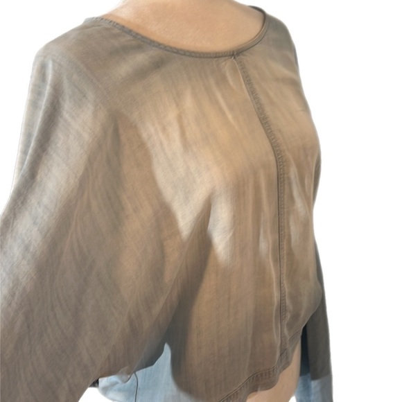 NWOT Chelsea and Violet Chambray Shirt Open Back With Tie Size L - Picture 7 of 12